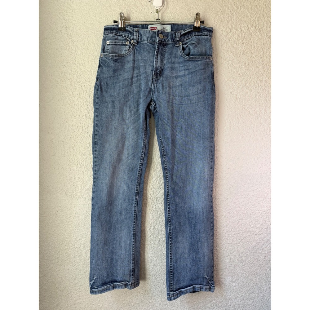 Levis 505 Regular Straight‎ Leg Jeans Medium Wash Blue Denim W27 Size 14 REG